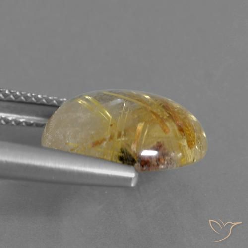 Quarzo rutilo Marrone Dorato Molto Chiaro naturale da 6.12 ct, Rotondo, Trasparente