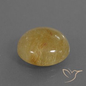 Quarzo rutilo Giallo dorato naturale da 6.33 ct, Rotondo, Traslucido