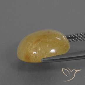 Quarzo rutilo Giallo dorato naturale da 6.33 ct, Rotondo, Traslucido