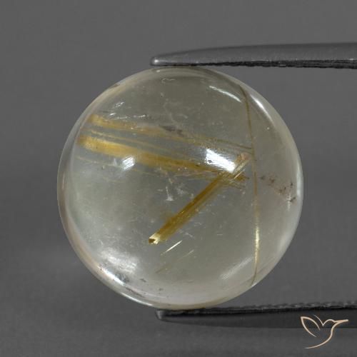 8.60ct Naturale Marrone Dorato Molto Chiaro Quarzo rutilo, Rotondo, Trasparente