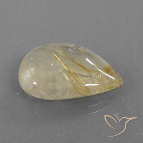Quarzo rutilo Marrone Dorato Molto Chiaro naturale da 13.55 ct, Forma a pera, Trasparente