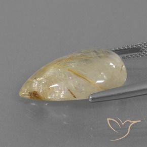 Quarzo rutilo Marrone Dorato Molto Chiaro naturale da 13.55 ct, Forma a pera, Trasparente