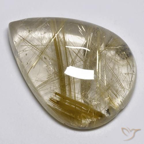 Quarzo rutilo Marrone Dorato Molto Chiaro naturale da 17.23 ct, Forma a pera, Trasparente