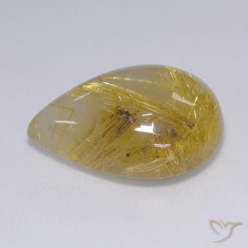 Quarzo rutilo Oro medio naturale da 16.01 ct, Forma a pera, Traslucido