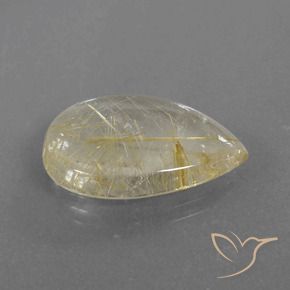 Quarzo rutilo Giallo Toscana naturale da 12.47 ct, Forma a pera, Trasparente