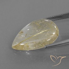 Quarzo rutilo Giallo Toscana naturale da 12.47 ct, Forma a pera, Trasparente