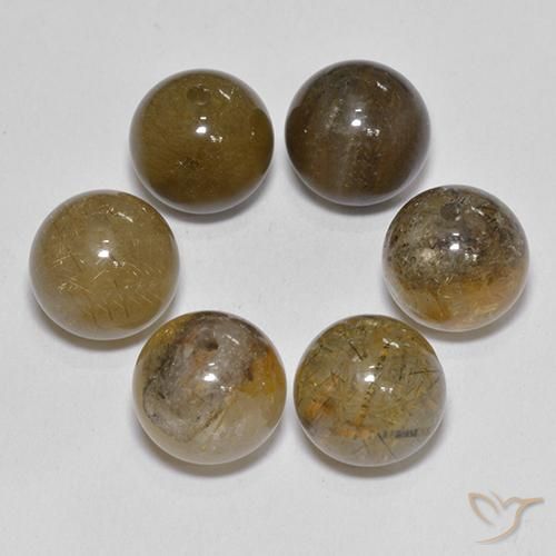 21.41ctw Naturale Marrone medio Quarzo rutilo, Sfera, Traslucido