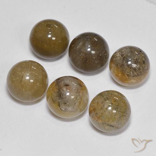 Gemme di Quarzo rutilo Marrone medio naturale da 21.41 ct, Sfera, Traslucido