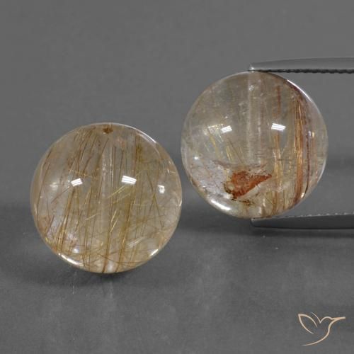 40.58ctw Naturale Marrone caldo Quarzo rutilo, Sfera, Trasparente