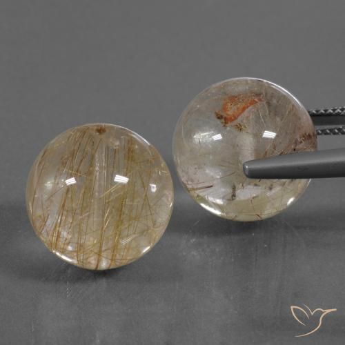 Gemme di Quarzo rutilo Marrone caldo naturale da 40.58 ct, Sfera, Trasparente