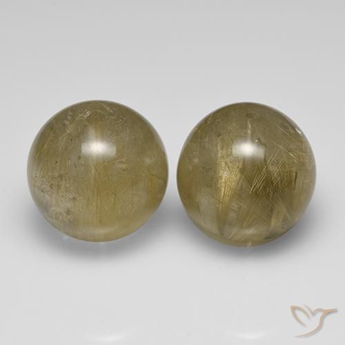 43.02ctw Naturale Giallo medio Quarzo rutilo, Sfera, Trasparente