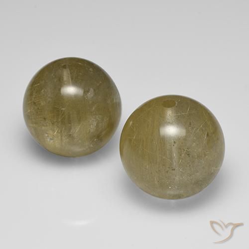 Gemme di Quarzo rutilo Giallo medio naturale da 43.02 ct, Sfera, Trasparente