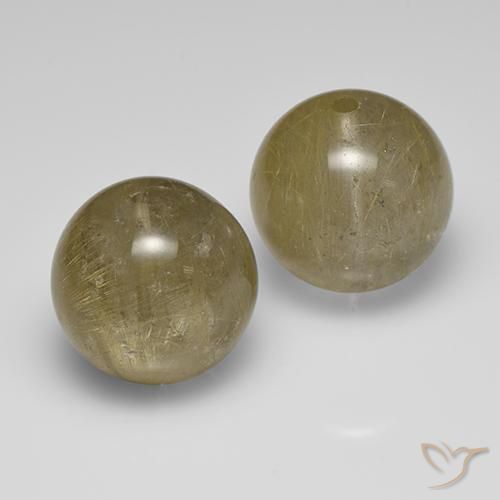 Gemme di Quarzo rutilo Giallo medio naturale da 43.02 ct, Sfera, Trasparente