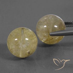 Gemme di Quarzo rutilo Giallo chiaro naturale da 38.74 ct, Sfera, Trasparente