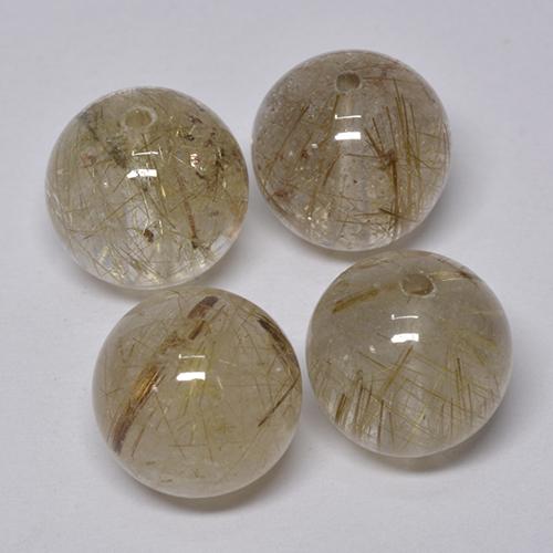 Quarzo rutilato naturale dorato da 28,45 ct, sfera / palla, trasparente