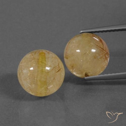 14.10ctw Naturale Marrone aranciato Quarzo rutilo, Sfera, Trasparente