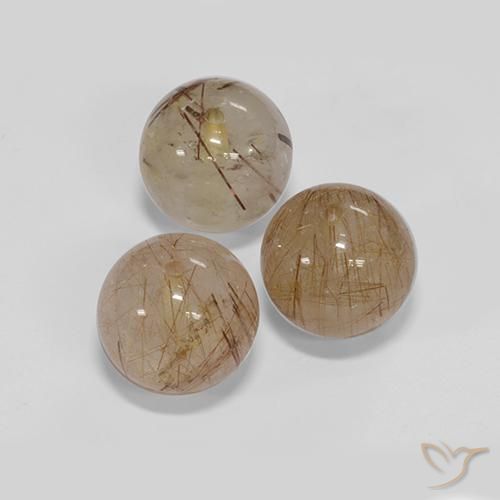 25.54ctw Naturale Marrone Molto Chiaro Quarzo rutilo, Sfera, Trasparente