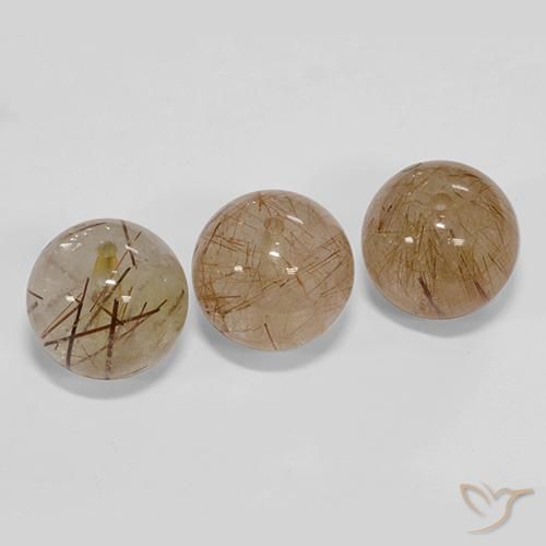 Gemme di Quarzo rutilo Marrone Molto Chiaro naturale da 25.54 ct, Sfera, Trasparente