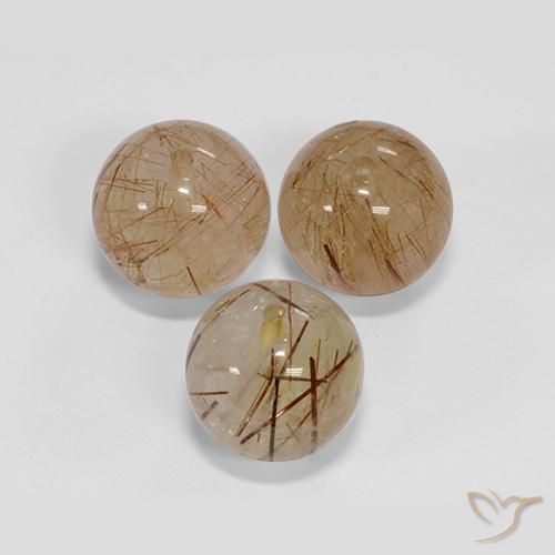 Gemme di Quarzo rutilo Marrone Molto Chiaro naturale da 25.54 ct, Sfera, Trasparente
