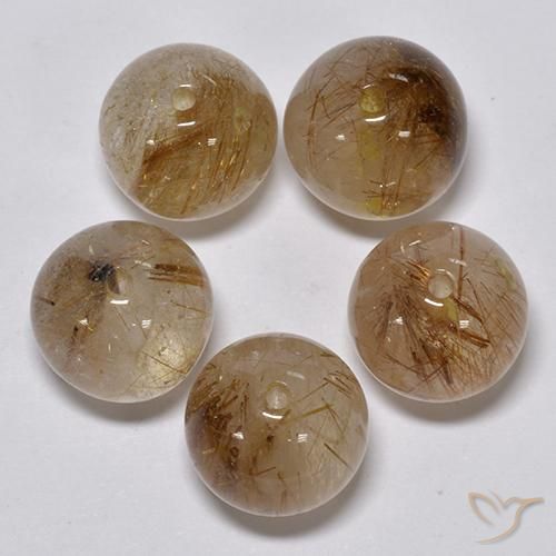 25.32ctw Naturale Marrone dorato chiaro Quarzo rutilo, Sfera, Trasparente