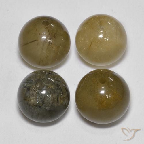 17.91ctw Naturale Marrone Quarzo rutilo, Sfera, Traslucido