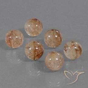 Gemme di Quarzo rutilo Pesca-Oro naturale da 33.23 ct, Sfera, Trasparente