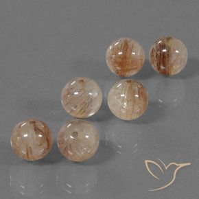 Gemme di Quarzo rutilo Pesca media naturale da 30.93 ct, Sfera, Trasparente