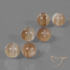 Gemme di Quarzo rutilo Trasparente e Oro-Bronzo naturale da 33.37 ct, Sfera, Trasparente