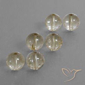 Quarzo rutilato naturale bianco da 35,88 ct, sfera / palla, trasparente