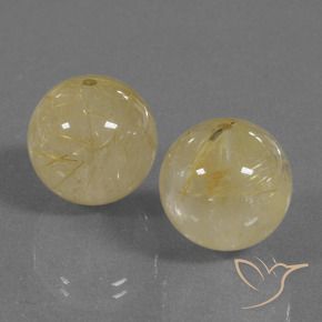 Gemme di Quarzo rutilo Giallo caldo naturale da 35.82 ct, Sfera, Trasparente