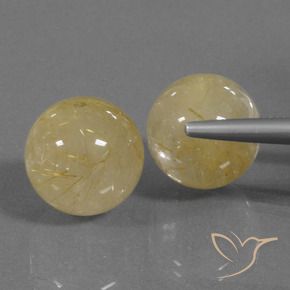 Gemme di Quarzo rutilo Giallo caldo naturale da 35.82 ct, Sfera, Trasparente