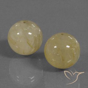 Gemme di Quarzo rutilo Giallo medio naturale da 35.25 ct, Sfera, Trasparente