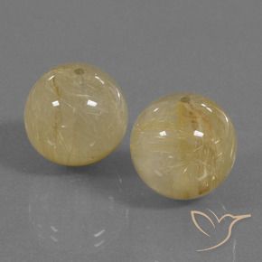 Gemme di Quarzo rutilo Giallo terroso naturale da 33.97 ct, Sfera, Trasparente