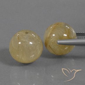 Gemme di Quarzo rutilo Giallo terroso naturale da 33.97 ct, Sfera, Trasparente