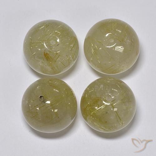 69.93ctw Naturale Giallo pallido Quarzo rutilo, Sfera, Trasparente