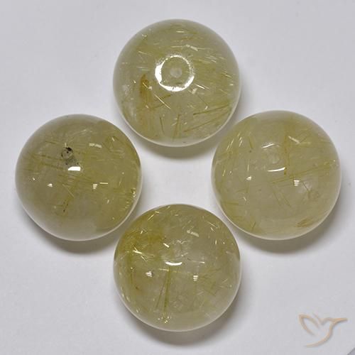 Gemme di Quarzo rutilo Giallo pallido naturale da 69.93 ct, Sfera, Trasparente