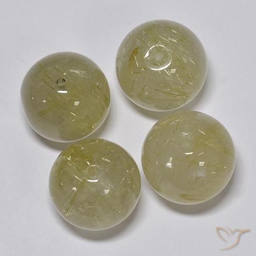 Gemme di Quarzo rutilo Giallo pallido naturale da 69.93 ct, Sfera, Trasparente