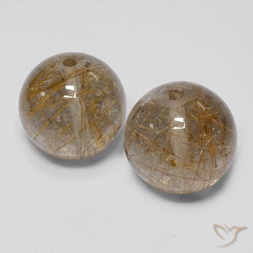 Gemme di Quarzo rutilo Marrone caldo naturale da 30.85 ct, Sfera, Trasparente