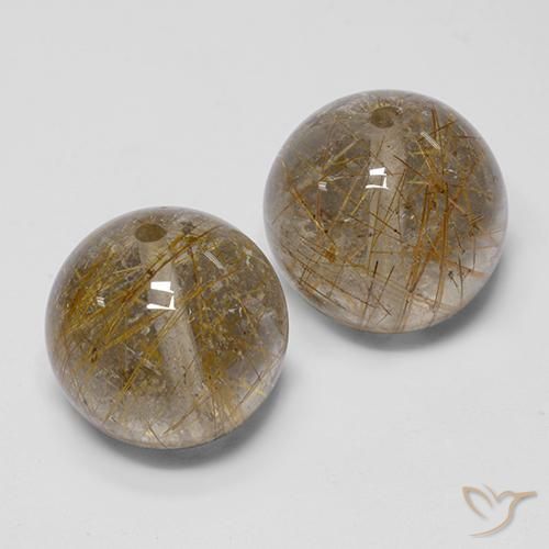 Gemme di Quarzo rutilo Marrone caldo naturale da 30.85 ct, Sfera, Trasparente