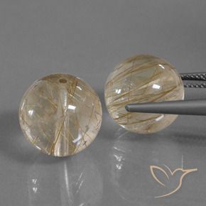 Gemme di Quarzo rutilo Marrone caldo naturale da 33.38 ct, Sfera, Trasparente