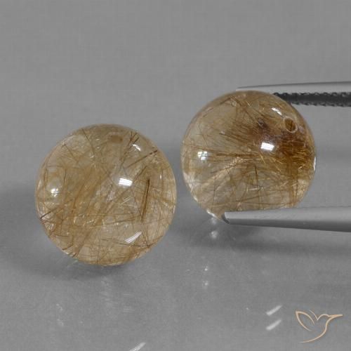 27.53ctw Naturale Dorato medio Quarzo rutilo, Sfera, Trasparente