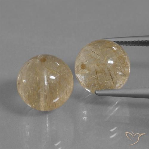 23.25ctw Naturale Marrone Dorato Molto Chiaro Quarzo rutilo, Sfera, Trasparente