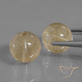 Gemme di Quarzo rutilo Marrone Dorato Molto Chiaro naturale da 23.25 ct, Sfera, Trasparente