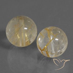 Gemme di Quarzo rutilo Giallo dorato naturale da 19.32 ct, Sfera, Trasparente