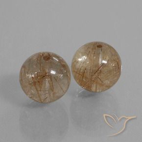 Gemme di Quarzo rutilo Marrone caldo naturale da 23.69 ct, Sfera, Trasparente