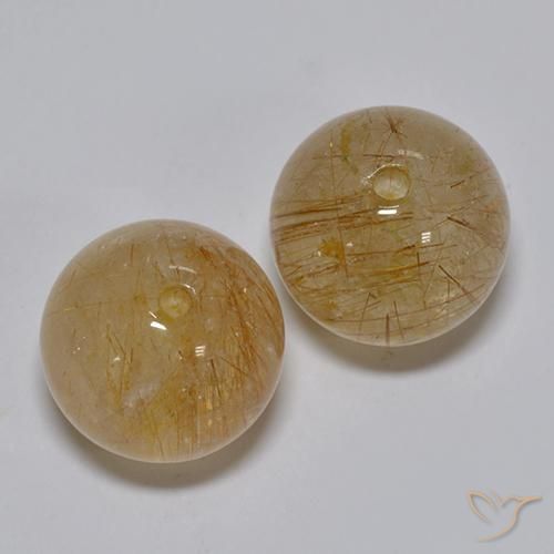 Gemme di Quarzo rutilo Marrone Chiaro naturale da 10.76 ct, Sfera, Trasparente