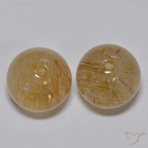 Gemme di Quarzo rutilo Marrone Chiaro naturale da 10.76 ct, Sfera, Trasparente