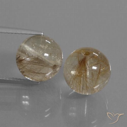 20.78ctw Naturale Marrone fulvo molto chiaro Quarzo rutilo, Sfera, Trasparente