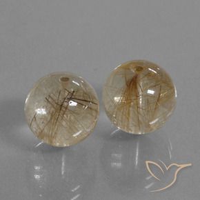 Gemme di Quarzo rutilo Marrone fulvo molto chiaro naturale da 20.78 ct, Sfera, Trasparente