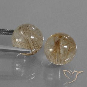 Gemme di Quarzo rutilo Marrone fulvo molto chiaro naturale da 20.78 ct, Sfera, Trasparente